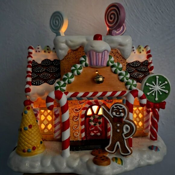 Partylite Gingerbread Cottage House Candle Holder Christmas Holiday Decor READ - Picture 3 of 16